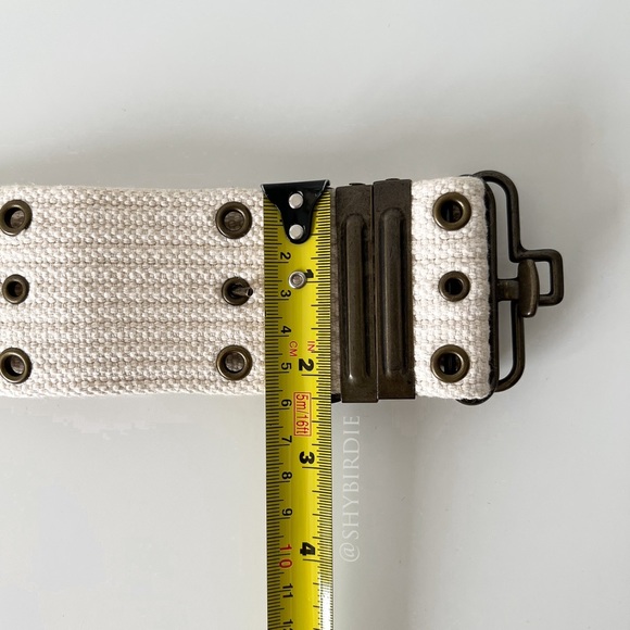 NEW J.Crew Belt - Wide Woven Fabric & Brass Rivets - Picture 8 of 10